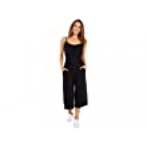 London Times Solid Rayon Jersey Cropped Leg Jumpsuit