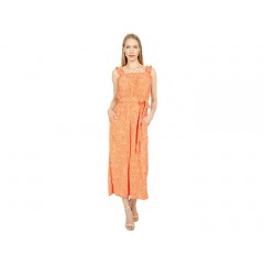 London Times Speckled Spray Printed Crepe Wide Leg Jumpsuit