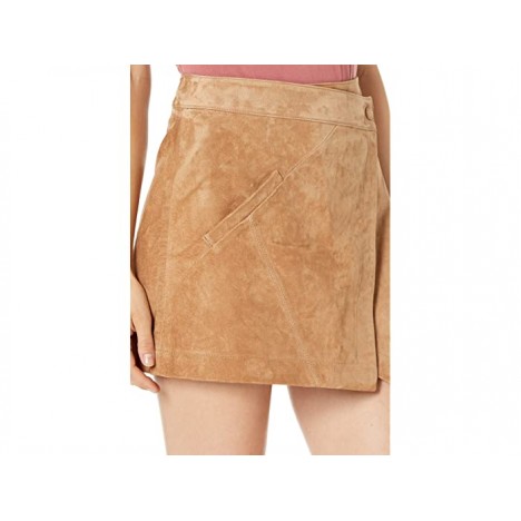 Blank NYC Real Suede Mini Skirt in Almond