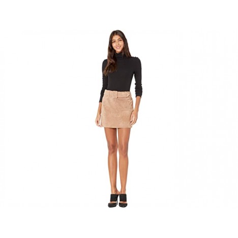 Blank NYC Real Suede Miniskirt with Belt