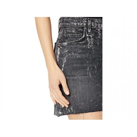 Hudson Jeans Viper Skirt in Blackened Metallic