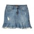 Rock and Roll Cowgirl Mid-Rise Denim Ruffle Hem Skirt in Light Wash 69-5273