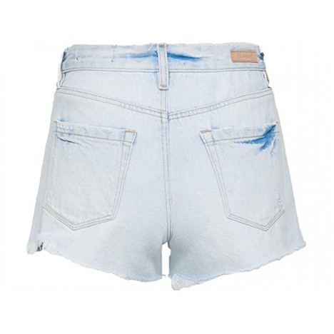 Blank NYC The Barrow Hi Rise Denim Short with Patchwork Detail in Borderlines