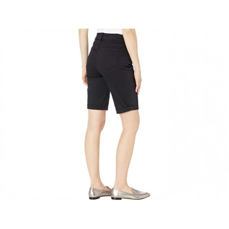 NYDJ Briella Shorts with Mock Fly and Roll Cuff in Black