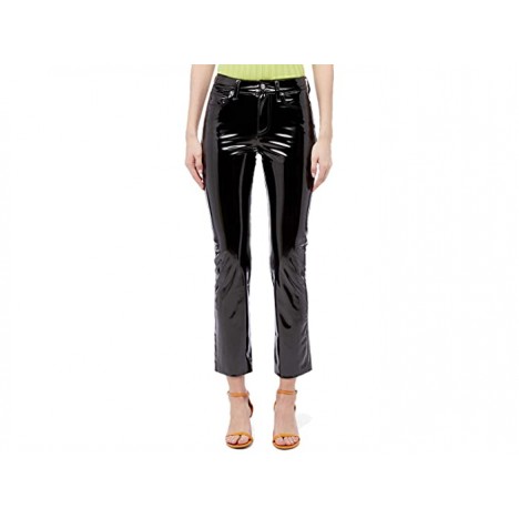 Simon Miller Straight Patent Leather Look Jeans in Black