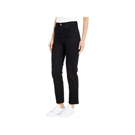 7 For All Mankind High-Waist Cropped Straight in No Fade Black