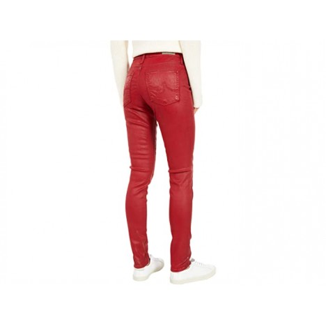 AG Adriano Goldschmied Farrah High-Rise Skinny in Vintage Leatherette Rich Scarlet