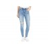 Blank NYC Denim Blue Five-Pocket High-Rise Skinny Jeans with Slight Destruction in You're Welcome