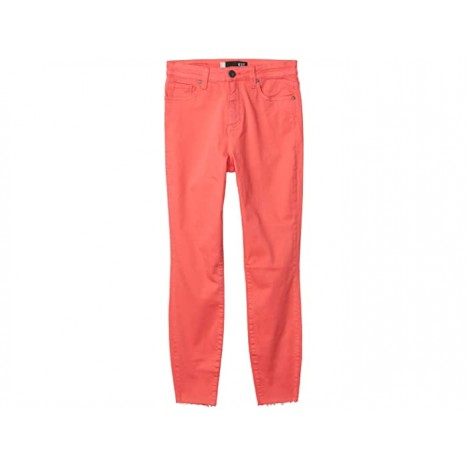 KUT from the Kloth Connie High-Rise Ankle Skinny with Raw Hem in Coral
