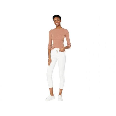 Nicole Miller New York High-Rise Exposed Button Skinny Jeans