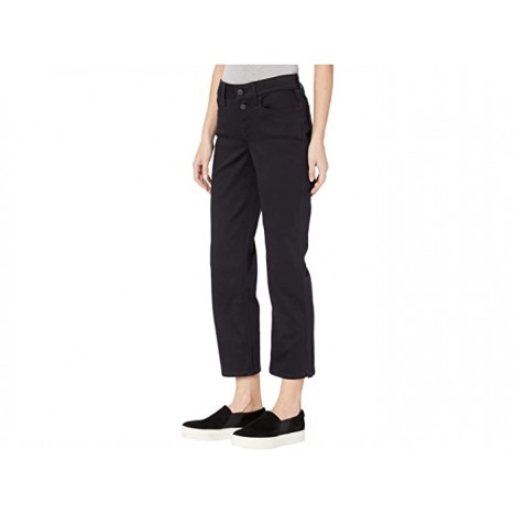 NYDJ Marilyn Straight Ankle Jeans with Mock Fly in Black
