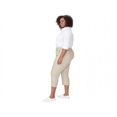 NYDJ Plus Size Plus Size Utility Pants in Stretch Linen in Feather