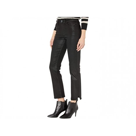 Paige Cindy Jeans w Outseam Slit in Black Fog Luxe Coating
