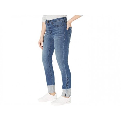Seven7 Adaptive Adaptive Mid-Rise Ankle Skinny Jeans w Magnetic Closure and Embellished Cuff in Solstice