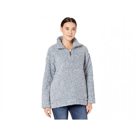 Dylan by True Grit Faux-Shearling Pile Drop Shoulder 1 4 Zip Pullover with Soft Knit Lining