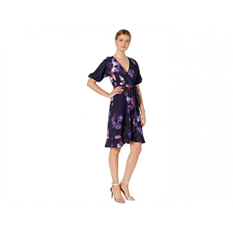 Adrianna Papell Dreamy Hibiscus Wrap Dress