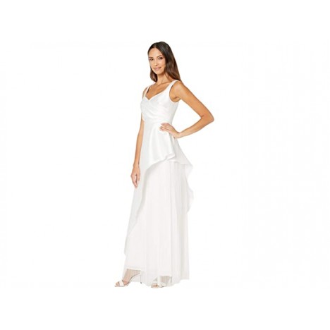 Adrianna Papell Mikado Evening Gown with Pleats