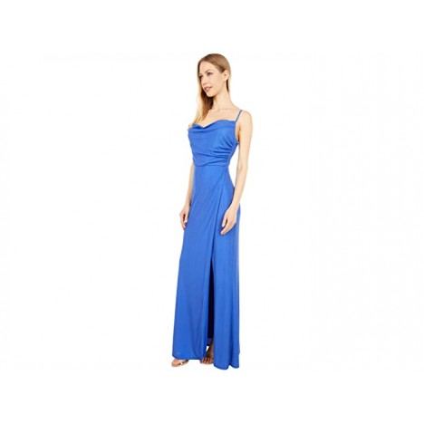 LAUNDRY BY SHELLI SEGAL Faux Wrap Gown with Slit