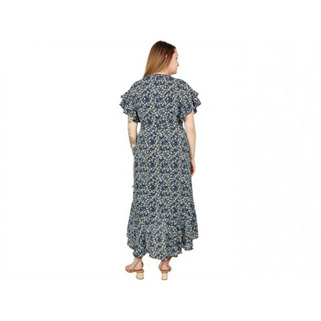 MAXSTUDIO Short Sleeve Woven Wrap Dress