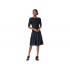 Zac Posen Contrast Cross Cable Knit Fit-and-Flare Dress