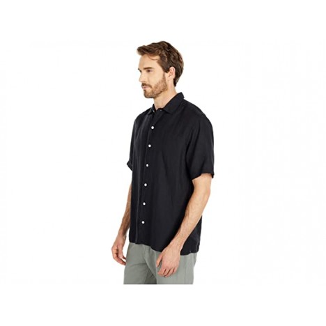 Eton Short Sleeve Casual Fit Solid Linen Popover
