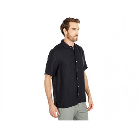 Eton Short Sleeve Casual Fit Solid Linen Popover