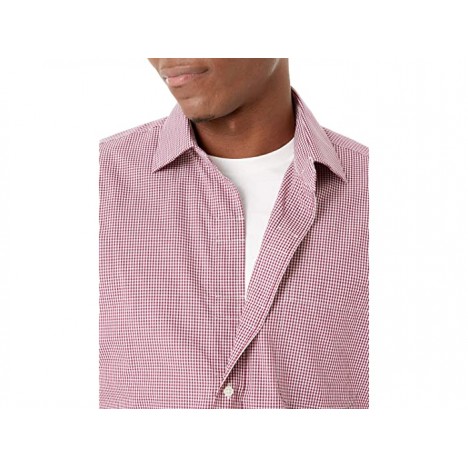 Magna Ready Long Sleeve Small Check Dress Shirt - Spread Collar