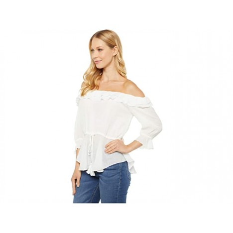 American Rose Paola Off-the-Shoulder Top with Ruffles