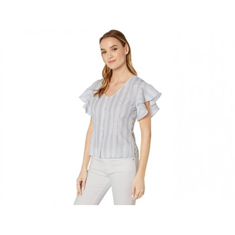 Cupcakes and Cashmere Brentwood Striped Ruffle Sleeve Dolman Blouse