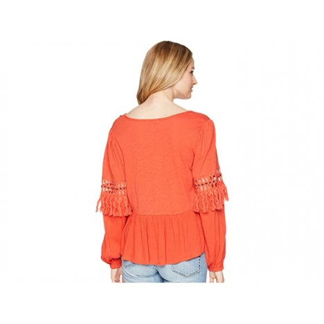 Lucky Brand Cut Out Peasant Top