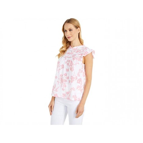 Lucky Brand High Neck Printed Shell