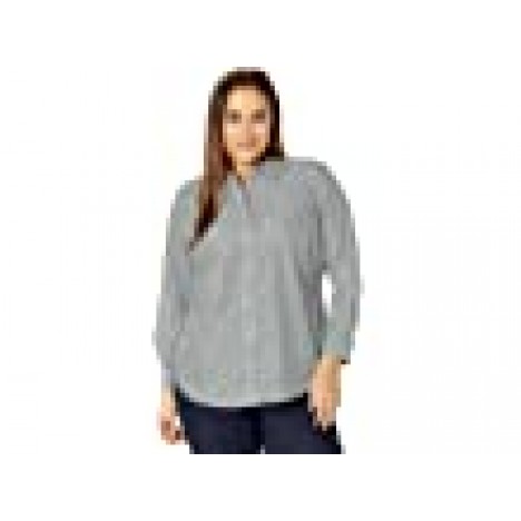 LAUREN Ralph Lauren Plus Size Striped Cotton Shirt