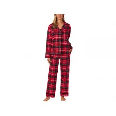 BedHead Pajamas Long Sleeve Classic Notch Collar Pajama Set Twill Flannel