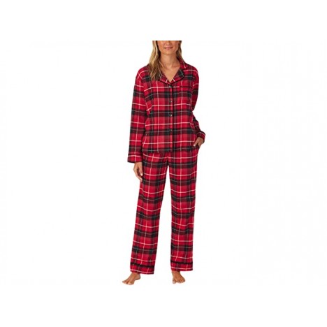 BedHead Pajamas Long Sleeve Classic Notch Collar Pajama Set Twill Flannel